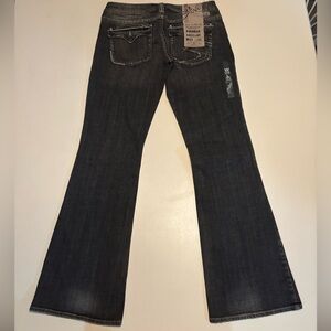 Womens flared grey washed silver jeans